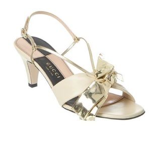 Gucci Metallic Bow Sandals